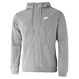 Nike Herren Hoodie M NSW CLUB FZ FT,Grau (Dark Grey Heather/White), M