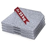 Doppler 4X Granitplatte 25kg I Beschwerplatte 50x50x4cm für Sonnenschirme...