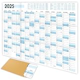 XXL Wandkalender 2025 groß (90x60cm) - Jahresplaner 2025 quer als Kalender...