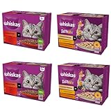 Whiskas Adult Katzennassfutter Klassik Mahlzeiten 2x12x 85g + Creme...