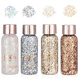 4 Stück Beliebte Farben Glitter Gel, Mermaid Sequins Chunky Glitter Liquid...