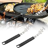 2 Stück Grillrostheber aus Edelstahl mit Griff, 27cm Multifunktional BBQ...