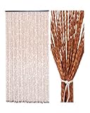 Ezcasch 90x195cm Holz Perlenvorhang - 52 Stränge Braun Retro...