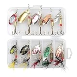 Fhioevt 10 Stück Angelköder Set Spinner Angeln Blinker Angeln Metal...