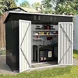 UDPATIO Metall Gartenhaus mit 5 m³ - 246 x 121 x 181 cm für den...