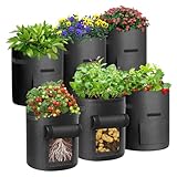 Cskunxia 6-Pack 10 Gallonen Vegetable Grow Plant Bags, kartoffel...