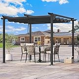 YITAHOME Metall-Pergola mit einziehbarem Dach, Outdoor-Pergola inklusive...