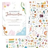 BIROYAL 12 Blätter Jahreszeiten Sticker Set - über 500 Scrapbook Sticker...