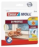 tesa moll D-Profil Gummi Fenster und Türdichtung weiss 6m