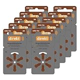DIREKT Hörgerätebatterien Typ 312 Braun - Zink-Luft Batterien für...