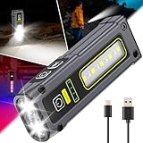 GEARLITE Mini Taschenlampe LED Aufladbar, 7 Modi Arbeitsleuchte mit...