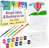 KEFF 30-teiliges Acrylfarbtopf-Set – 24 lebendige Acrylfarben mit 6...