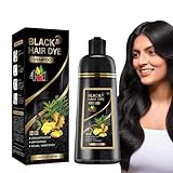 Schwarzes Haarfärbeshampoo,500ml Schwarze Haarfärbeshampoo für Graues...