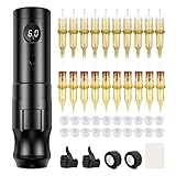 TATELF Wireless Tattoo Maschine Set Coreless Rotary Tattoo Pen Kit mit 2pcs...