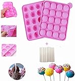 20 Mulden Silikon Tablett Pop Kuchen Stick Form Lollipop Party Cupcake...