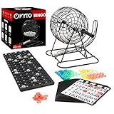 Bingo Spiel Metalltrommel 18 Bingotickets 75 Bingo Kugeln 150 Chips...