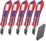 WORKPRO 5 Stück Cuttermesser Set 18mm mit 20 Ersatzklingen aus SK5, Profi...