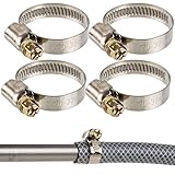 Schlauchschellen mit Schneckenantrieb, 4 Pack, Spannbereich Ø 20 - 32 mm,...