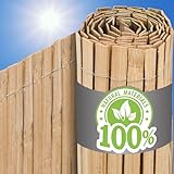 UrFence Deine Oase: 100x600 Bambus Sichtschutz Zaun Holz - 100% Natur...