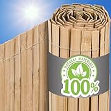 UrFence Deine Oase: 90x600 Bambus Sichtschutz Zaun Holz - 100% Natur...