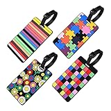 Vicloon Kofferanhänger,4 Stück Gepäckanhänger, Bunte Koffer Tags aus...