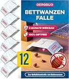 Gerobug Bettwanzenfalle 12 Stück - Effektive Klebefallen mit starkem...
