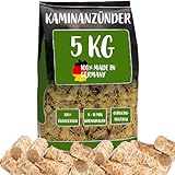 Kaminanzünder 5 KG (100% MADE IN GERMANY) Anzündwolle, Anzündholz,...