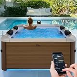 Miweba MSpa Whirlpool Outdoor | Frame Oslo Amber mit Fester Außenwand -...