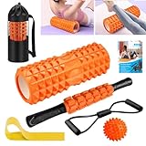 Faszienrolle, Qveetry Foam Roller Faszienrolle Sets mit Massageroller Stab,...