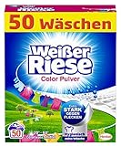 Weißer Riese Color Pulver, Colorwaschmittel, 50 Waschladungen, extra stark...