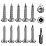 Hilitchi 50 Stück #25,4 x 2,5 cm Edelstahl-Knopfkopf Torx Blechschrauben...