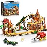 INSOON Achterbahn Bauspielzeug mit Grubenbahn Kettenantrieb Wagen, 1270...