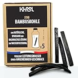 KHOOL 5 kleine Bambus-Kohlestäbchen zur Wasserreinigung | Herkunft...