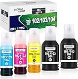 SINOPRINT 5 Pack 104 Tinte Kompatibel für Epson 104 Tintenpatronen...