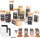 elagel Gewürzgläser Eckig mit Streueinsatz - 12er Set 120ml Gewürzdosen...