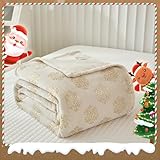 WONGS BEDDING Kuscheldecke Weihnachten 150x200cm Beige Decke Flauschig...