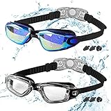 COOLOO Schwimmbrille, 2 Stück Schwimmbrille für Kinder/Junior/Erwachsene,...