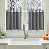 KGORGE Scheibengardinen Blickdicht Modern Kurz 2er Set H 60 x B 90 cm Graue...