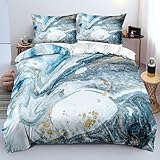 xpkvdsq Bettwäsche-Sets 230x260cm Blaues Marmormuster Premium qualität...