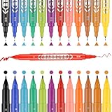 Filzstifte, 12 Farben Dual Brush Pen Set mit Filzspitzen & Fineliner...