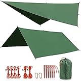 REDCAMP Tarp 3x3 m Wasserdicht, Ultraleicht Camping Zeltplane Wasserdicht...