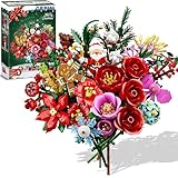 CUBIMANA 25er-Pack Blumen Bauspielzeugset mit LED, Klemmbausteine...