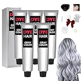 Silbergraue Natürliche Haarfärbecreme, Silbergraue Haarfarbe, Hellgraue...