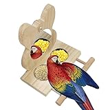 Vogelspiegel mit Stange und Sitzstange aus Holz mit Spiegel für Vögel,...