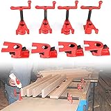 4 Stück 3/4 '' Holzklemmen Set Rohr Schraubzwinge Rohrzwingen zum...