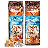 HEARTS Eiskaffee Karamell 2er Pack x 1 kg, Intant Kaffee Pulver für...