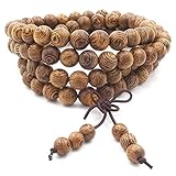 108 Gebetskette Mala Armband, Naturholz tibetisch-buddhistischen Buddha...