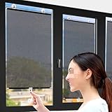 Sichtschutz Fensterrollo Jalousien mit Saugnapf,Sonnenschutz Rollo Schwarz...
