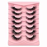 7 Paare 3D Falsche Wimpern Katzenauge, Flauschiges Volumen Curly Cat-Eye...