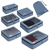 ECOHUB Koffer Organizer Packing Cubes 7-Teiliges Set Packwürfel...
